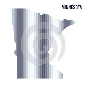 Vector abstract hatched map of State of Utah with vertical lines isolated on a white background.