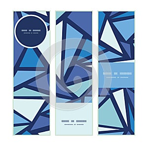 Vector abstract ice chrystals vertical banners set