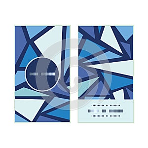 Vector abstract ice chrystals vertical round frame