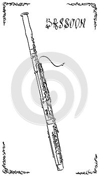 Vector abstract illustration drawing of bassoon. photo