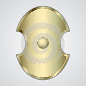 Vector abstract illustration of gold Greek shield