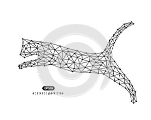 Vector abstract illustration of jumping cat.