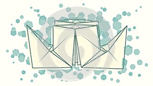 Vector abstract illustration steamship origami.