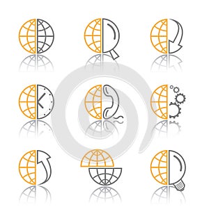 Vector abstract internet icons