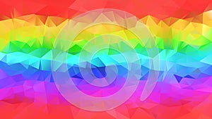 Vector abstract irregular polygon background - triangle low poly pattern - full spectrum multi color rainbow horizontaly