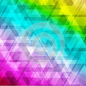 Vector abstract irregular polygon background with a triangular pattern in color full rainbow spectrum colors