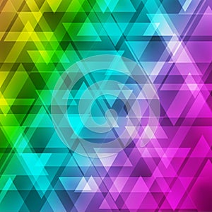 Vector abstract irregular polygon background with a triangular pattern in color full rainbow spectrum colors