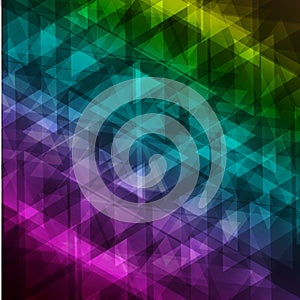 Vector abstract irregular polygon background with a triangular pattern in color full rainbow spectrum colors