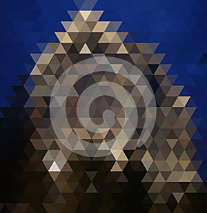 Vector abstract irregular polygon background with a triangular pattern in full color rainbow spectrum colors