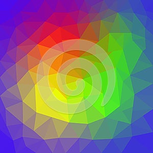 Vector abstract irregular polygon background with a triangular pattern in rainbow spectrum colors