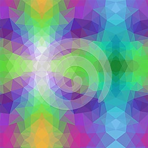 Vector abstract irregular polygon pattern with a triangular in rainbow spectrum colors