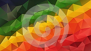 Vector abstract irregular polygonal background red orange yellow green color diagonal gradient
