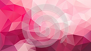 Vector irregular polygonal background - triangle low poly pattern - vibrant hot pink magenta color photo