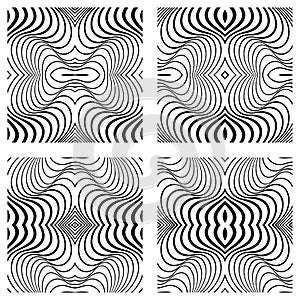 Vector abstract line patterns set.