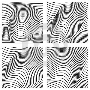 Vector abstract line patterns set.