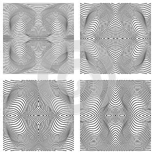 Vector abstract line patterns set.