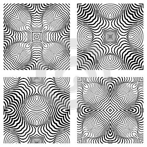 Vector abstract line patterns set.