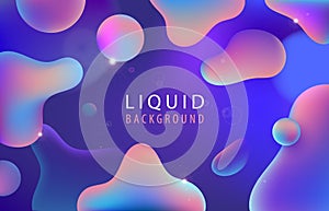 Vector abstract liquid flow background. Fluid gradient 3d shapes composition. Futuristic design poster, landing page, illustration