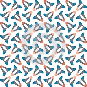 Vector abstract little tulip flower heads. Regularly repeating seamless pattern.