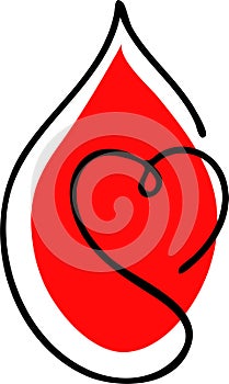 Vector abstract logo associated with blood donation