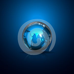 Vector abstract logo globe green solution innovate concept