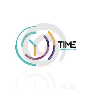 Vector abstract logo idea, time concept or clock business icon. Creative logotype design template