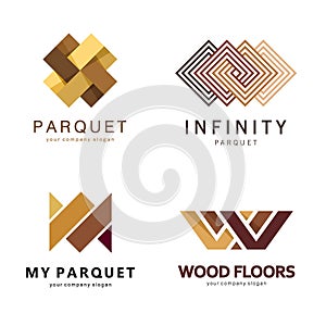 Vector abstract logo template. Logo design for parquet, laminate, flooring, tiles