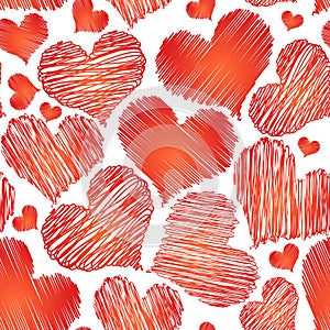 Vector abstract love heart seamless background for saint valentine