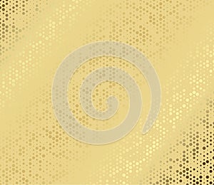 Vector abstract metal gold hexagon with cells