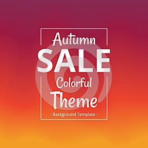 Vector abstract minimalist autumn theme sale colorful template