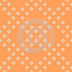 Vector abstract minimalist geometric floral seamless pattern. Orange color