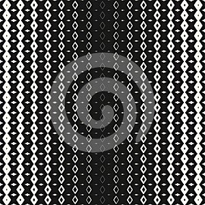 Vector abstract monochrome halftone geometric seamless pattern with diamonds