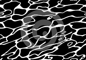 Vector Abstract Monochrome Seamless Pattern. Black and White Background with Waves.