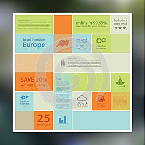 Vector abstract mosaic background. Infographic template with place for your content.
