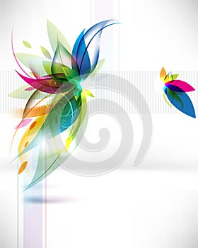 Vector abstract multicolor leaf background