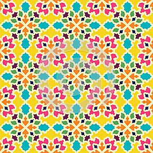 Vector Abstract multicolor Seamless Pattern. Vintage Geometric E