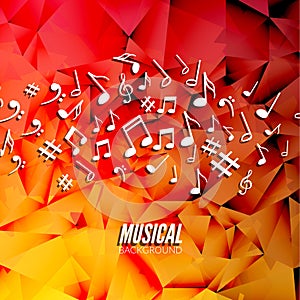 Vector abstract musical background with musical notes