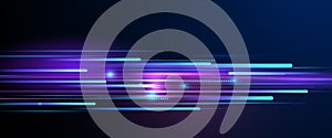 Vector abstract neon light, pattern line with space. Purple, blue, green and gradient color background.
