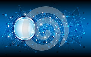 Vector abstract networking pattern background and button template design