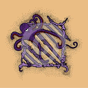 Vector abstract octopus illustration  enjoyable charaÃ§ters for your designs and artworks