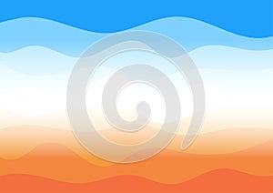 Vector : Abstract orange and blue wave layer on white background