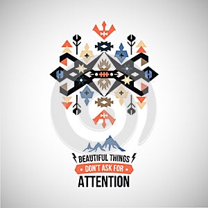 Vector abstract ornament element aztec native pattern art