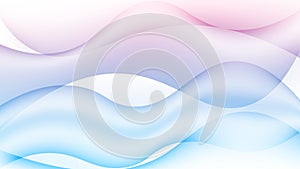 Vector Abstract Pastel Blue and Pink Gradient Smooth Waves Background