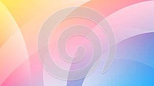 Vector Abstract Pastel Blue, Pink and Yellow Gradient Background with Curves Pattern