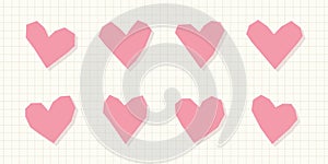 Vector Abstract Pink Heart Icon Set