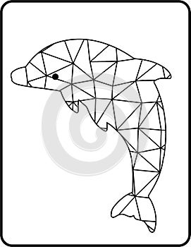 Vector abstract polygonal geometric abstract dolphin