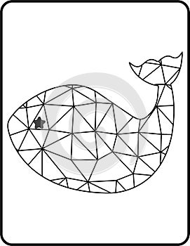Vector abstract polygonal geometric abstract whale