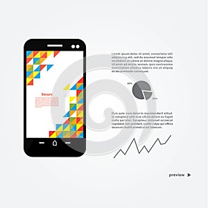 Vector abstract presentation in smartphone. Clean template with