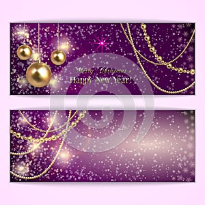 Vector abstract purple Christmas and New Year