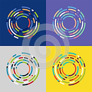 Vector abstract radial background of concentric ripple circles